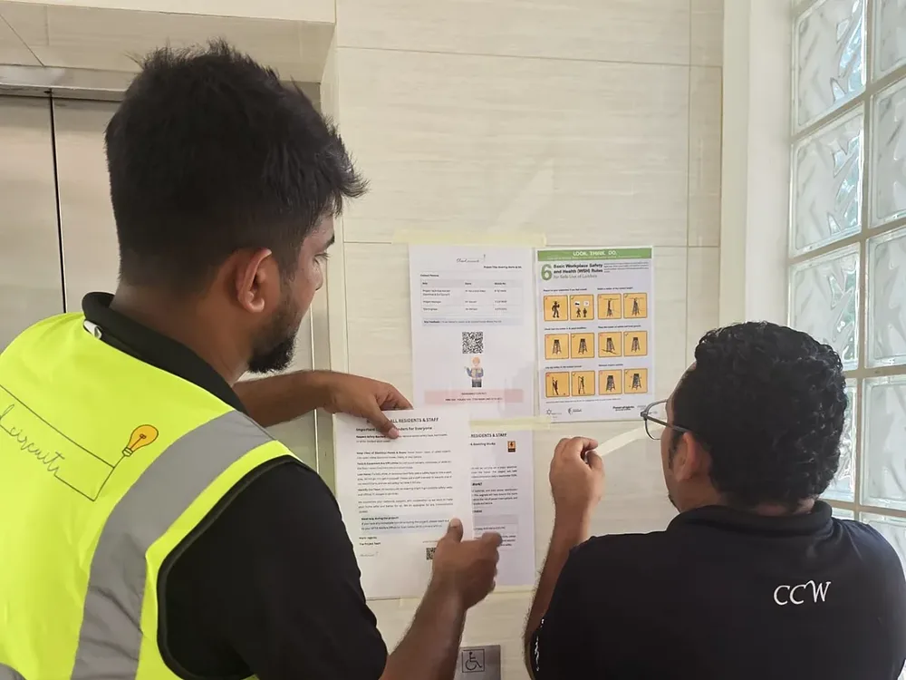 Our team reviewing site notices and safety plans on location